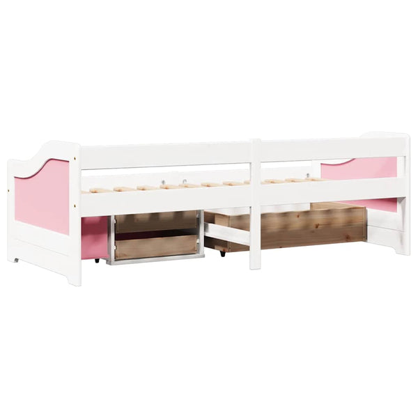 Tagesbett 90x200cm mit Schubladen Weiß Rosa