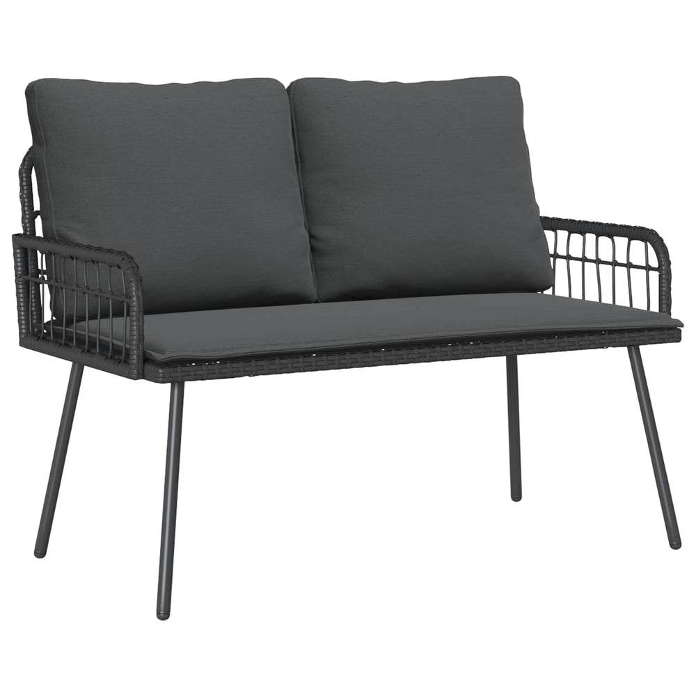 Gartenbank Anthrazit mit Kissen 114cm
