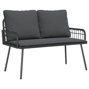 Gartenbank Anthrazit mit Kissen 114cm