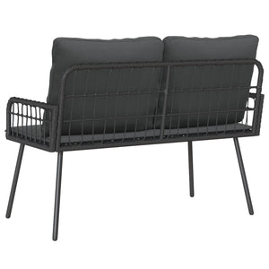 Gartenbank Anthrazit mit Kissen 114cm