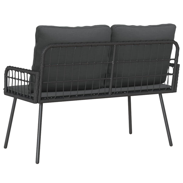 Gartenbank Anthrazit mit Kissen 114cm