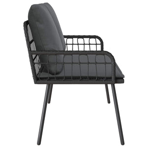 Gartenbank Anthrazit mit Kissen 114cm