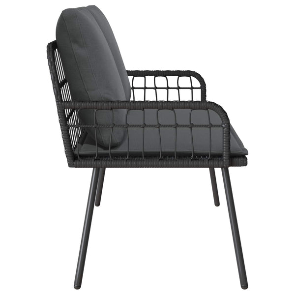 Gartenbank Anthrazit mit Kissen 114cm