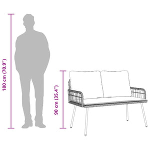 Gartenbank Anthrazit mit Kissen 114cm