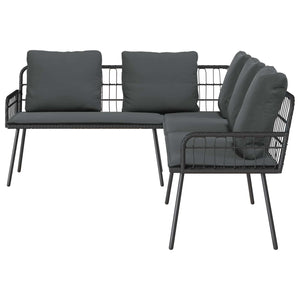 Anthrazit Gartensofa mit Kissen