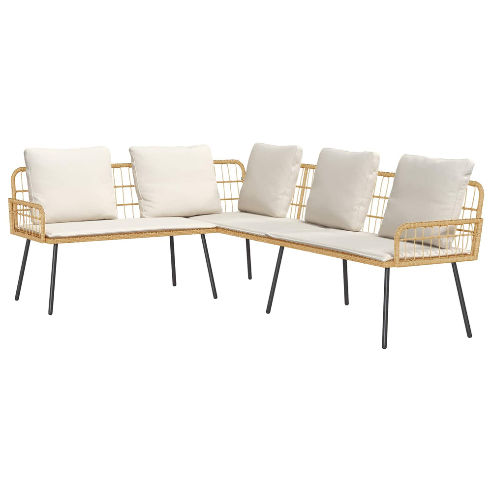 Gartensofa mit Kissen, Natur, 173x231x90cm