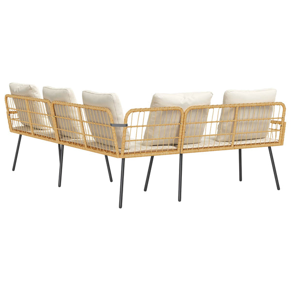 Gartensofa mit Kissen, Natur, 173x231x90cm