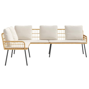 Gartensofa mit Kissen, Natur, 173x231x90cm