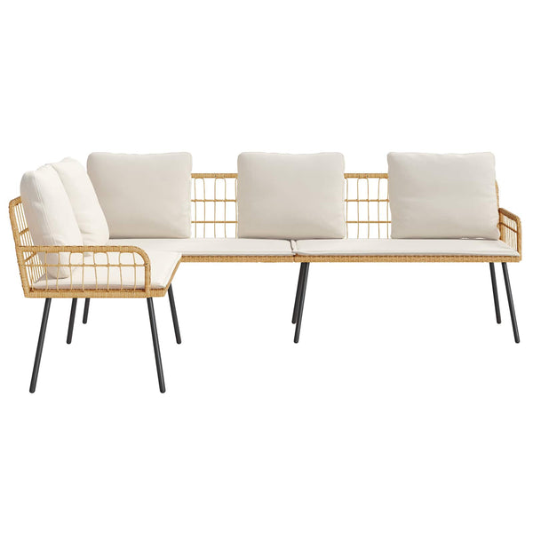 Gartensofa mit Kissen, Natur, 173x231x90cm