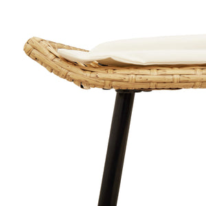 Gartenhocker mit Kissen, 2er Set