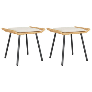 Gartenhocker mit Kissen, 2er Set