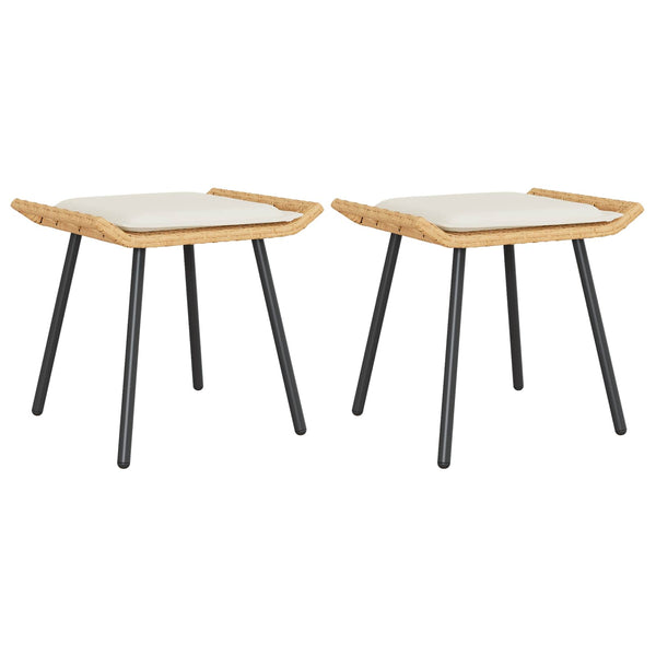Gartenhocker mit Kissen, 2er Set