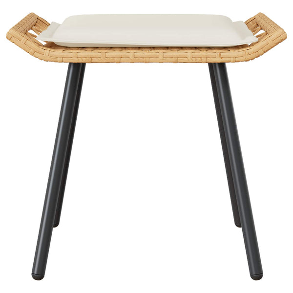Gartenhocker mit Kissen, 2er Set