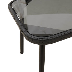 Schwarzer Poly Rattan Couchtisch 90x45cm