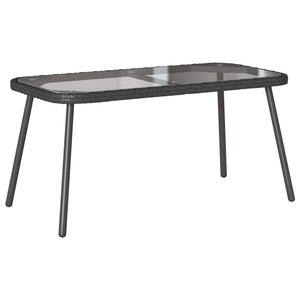 Schwarzer Poly Rattan Couchtisch 90x45cm