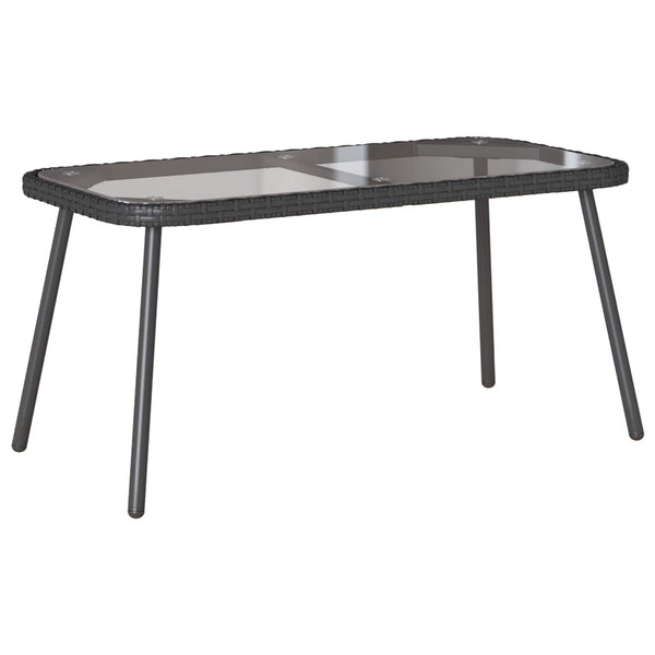 Schwarzer Poly Rattan Couchtisch 90x45cm