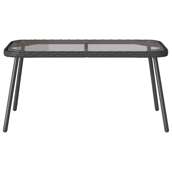 Schwarzer Poly Rattan Couchtisch 90x45cm
