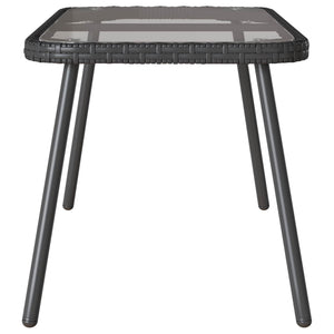 Schwarzer Poly Rattan Couchtisch 90x45cm