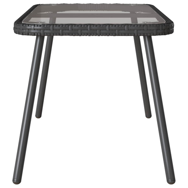 Schwarzer Poly Rattan Couchtisch 90x45cm