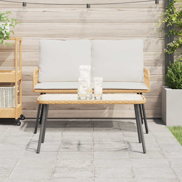 Poly Rattan Couchtisch Braun/Schwarz
