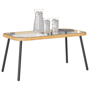 Poly Rattan Couchtisch Braun/Schwarz