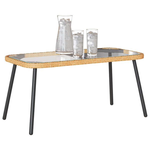 Poly Rattan Couchtisch Braun/Schwarz