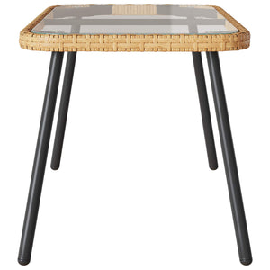 Poly Rattan Couchtisch Braun/Schwarz
