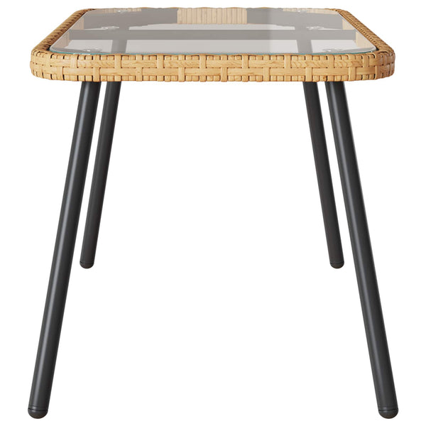 Poly Rattan Couchtisch Braun/Schwarz