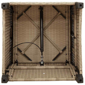 Verstellbarer Gartensessel mit Beistelltisch, Beige