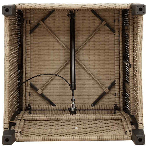 Verstellbarer Gartensessel mit Beistelltisch, Beige