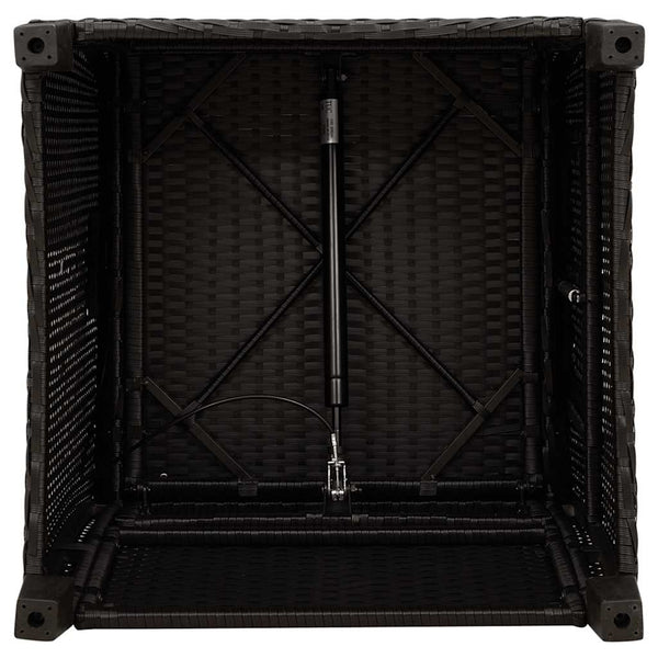 Verstellbarer Gartensessel mit Tisch Poly Rattan Schwarz