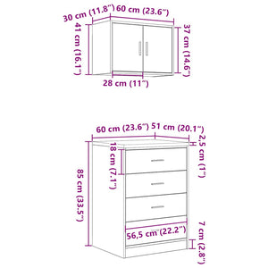 Garagenschränke, 2er Set, Weiß