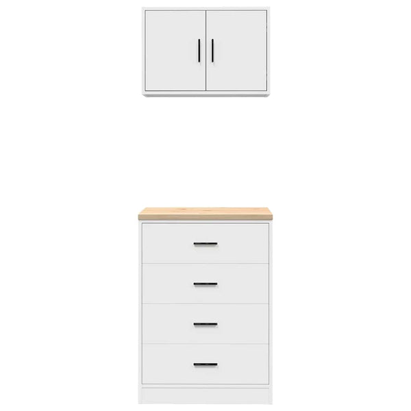 Garagenschränke, 2er Set, Weiß