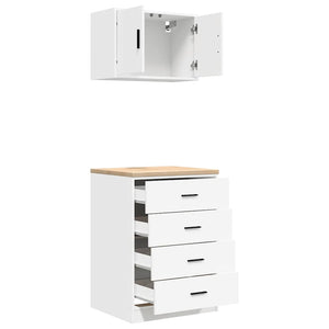 Garagenschränke, 2er Set, Weiß