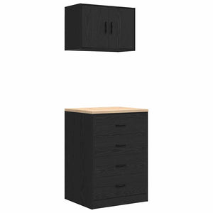 Garagenschränke, 2er-Set, Schwarz