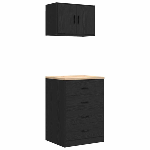 Garagenschränke, 2er-Set, Schwarz