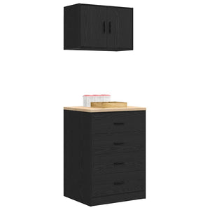 Garagenschränke, 2er-Set, Schwarz