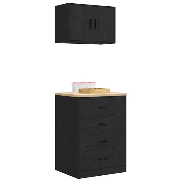 Garagenschränke, 2er-Set, Schwarz
