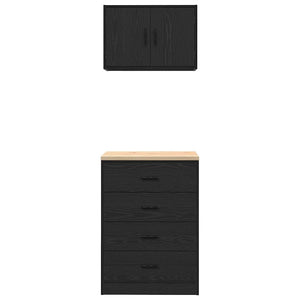 Garagenschränke, 2er-Set, Schwarz
