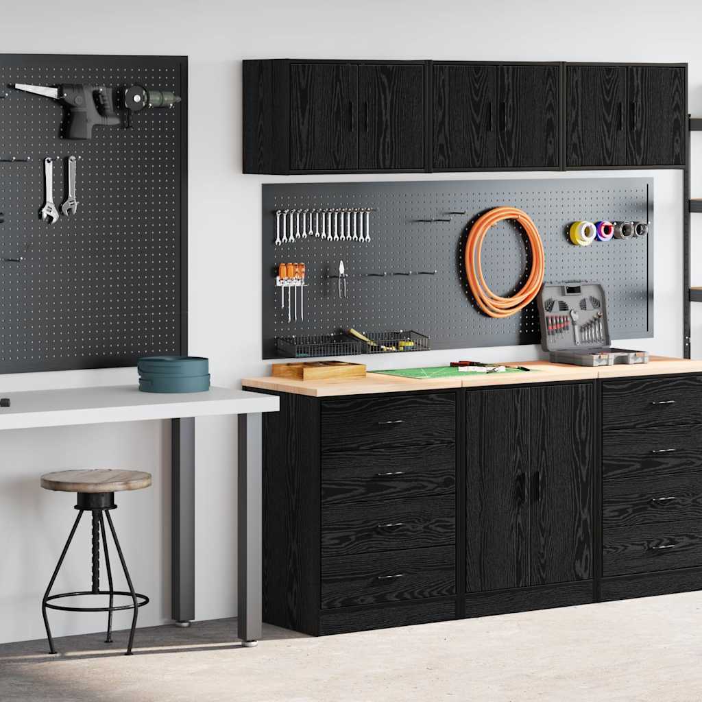 Garagenschränke, 2er-Set, Schwarz