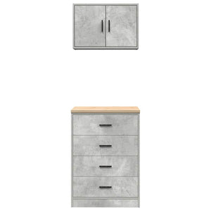 2er-Set Garagenschränke Betongrau