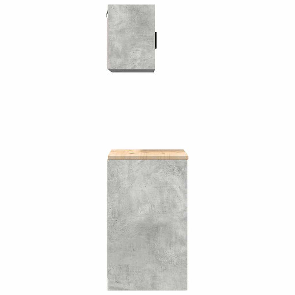 2er-Set Garagenschränke Betongrau