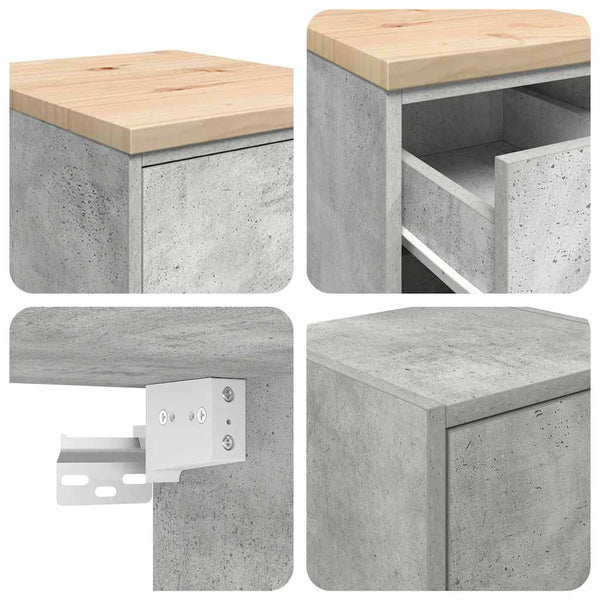 2er-Set Garagenschränke Betongrau