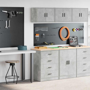 2er-Set Garagenschränke Betongrau
