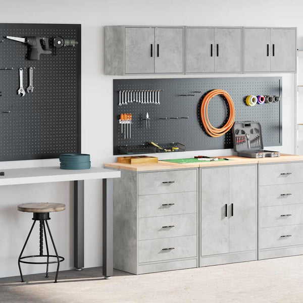 2er-Set Garagenschränke Betongrau