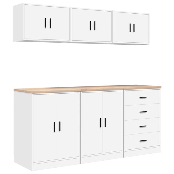 Garagenschränke, 6er Set, Weiß