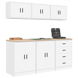 Garagenschränke, 6er Set, Weiß