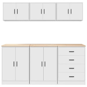 Garagenschränke, 6er Set, Weiß