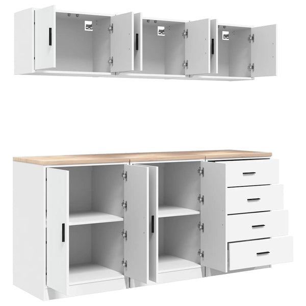 Garagenschränke, 6er Set, Weiß