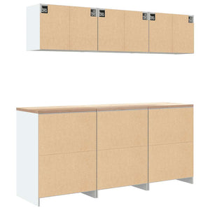 Garagenschränke, 6er Set, Weiß